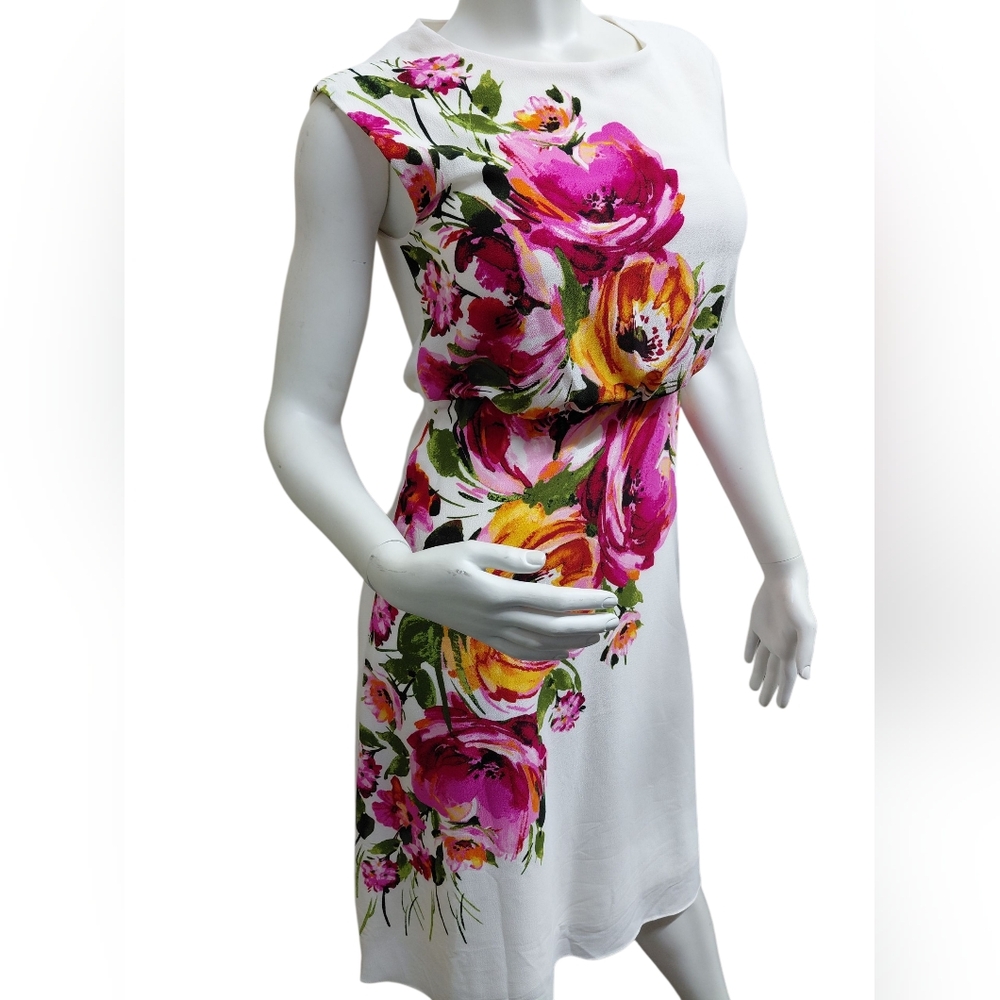 London Style One Shoulder Dress - Pink and Yellow Floral